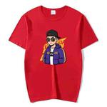 Hipster Printed Round Neck Modal Short Sleeve T-shirt Print On Your Demand, Size:XXXL(Red)