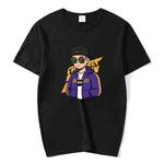 Hipster Printed Round Neck Modal Short Sleeve T-shirt Print On Your Demand, Size:XXXXXL(Black)