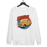 Car Printed Casual Loose Round Neck Sweatshirt Print On Your Demand, Size:L(White)