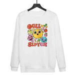Funny Face Printed Casual Loose Round Neck Sweatshirt Print On Your Demand, Size:L(White)