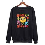 Funny Face Printed Casual Loose Round Neck Sweatshirt Print On Your Demand, Size:XL(Black)