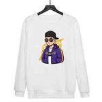 Hipster Printed Casual Loose Round Neck Sweatshirt Print On Your Demand, Size:L(White)