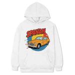 Car Printed Fleece Hooded Sweatshirt Print On Your Demand, Size:XL(White)