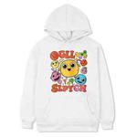 Funny Face Printed Fleece Hooded Sweatshirt Print On Your Demand, Size:XXXL(White)