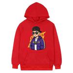 Hipster Printed Fleece Hooded Sweatshirt Print On Your Demand, Size:M(Red)