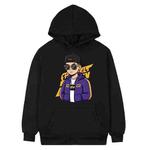 Hipster Printed Fleece Hooded Sweatshirt Print On Your Demand, Size:XL(Black)