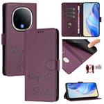 For vivo Y300 5G Smile Embossing RFID Leather Phone Case(Violet)
