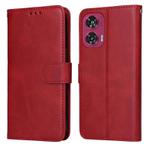 For Motorola Edge 50 Fusion Classic Calf Texture Flip Leather Phone Case(Red)