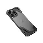 For iPhone 15 Pro Dolphin Metal Hybrid PC Transparent Back Panel Phone Case(Black)