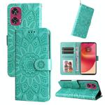 For Motorola Edge 50 Fusion Embossed Sunflower Leather Phone Case(Green)