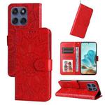 For Motorola Edge 60 Fusion / Edge 5G 2025 Embossed Sunflower Leather Phone Case(Red)