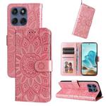 For Motorola Edge 60 Fusion / Edge 5G 2025 Embossed Sunflower Leather Phone Case(Rose Gold)