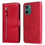 For Motorola Moto G05 / E15 Fashion Calf Texture Zipper Leather Phone Case(Red)