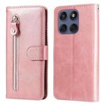 For Motorola Edge 60 Fusion / Edge 5G 2025 Fashion Calf Texture Zipper Leather Phone Case(Rose Gold)