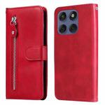 For Motorola Edge 60 Fusion / Edge 5G 2025 Fashion Calf Texture Zipper Leather Phone Case(Red)