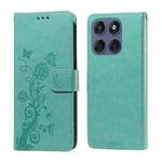 For Motorola Edge 60 Fusion / Edge 5G 2025 Embossed Butterfly Flowers Leather Phone Case(Green)