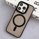 For iPhone 15 Pro Max Diamond Lens Frame PC Hybrid TPU MagSafe Phone Case(Black)