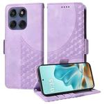 For Motorola Edge 60 Fusion / Edge 5G 2025 Embossed Rhombus Starry Leather Phone Case(Purple)