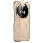 For Honor Magic6 Pro Cloud Dragon Pattern Plain Leather PC Phone Case(Gold)