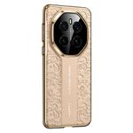 For Honor Magic7 Pro Cloud Dragon Pattern Plain Leather PC Phone Case(Gold)