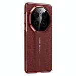 For Honor Magic7 Pro Cloud Dragon Pattern Plain Leather PC Phone Case(Red)
