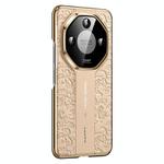 For Honor X50 Cloud Dragon Pattern Plain Leather PC Phone Case(Gold)