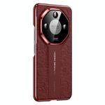 For Honor X50 Cloud Dragon Pattern Plain Leather PC Phone Case(Red)