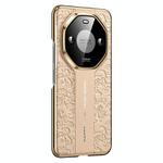For Honor X50 Pro Cloud Dragon Pattern Plain Leather PC Phone Case(Gold)