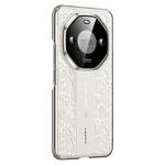For Honor X50 Pro Cloud Dragon Pattern Plain Leather PC Phone Case(White)