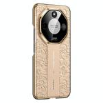 For Honor X60 Cloud Dragon Pattern Plain Leather PC Phone Case(Gold)