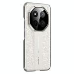 For Honor X60 Pro Cloud Dragon Pattern Plain Leather PC Phone Case(White)