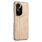 For Honor 300 Pro Cloud Dragon Pattern Plain Leather PC Phone Case(Gold)