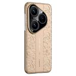 For Huawei Pura 80 5G Cloud Dragon Pattern Plain Leather PC Phone Case(Gold)
