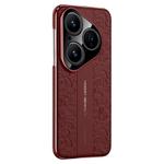 For Huawei Pura 80 5G Cloud Dragon Pattern Plain Leather PC Phone Case(Red)