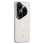 For Huawei Pura 80 5G Cloud Dragon Pattern Plain Leather PC Phone Case(White)