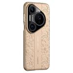 For Huawei Pura 80 Pro / 80 Pro+ 5G Cloud Dragon Pattern Plain Leather PC Phone Case(Gold)
