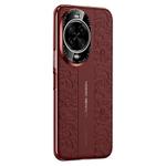 For Huawei nova 14 Cloud Dragon Pattern Plain Leather PC Phone Case(Red)