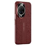 For Huawei nova 14 Ultra Cloud Dragon Pattern Plain Leather PC Phone Case(Red)