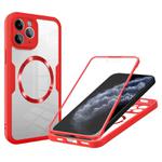 For iPhone 11 Pro Max CD Texture MagSafe Phone Case(Red)
