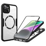 For iPhone 14 Plus CD Texture MagSafe Phone Case(Black)