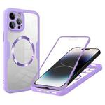 For iPhone 14 Pro CD Texture MagSafe Phone Case(Purple)