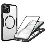 For iPhone 15 CD Texture MagSafe Phone Case(Black)