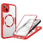 For iPhone 15 CD Texture MagSafe Phone Case(Red)