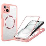 For iPhone 15 Plus CD Texture MagSafe Phone Case(Pink)
