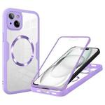 For iPhone 15 Plus CD Texture MagSafe Phone Case(Purple)