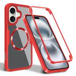 For iPhone 16 CD Texture MagSafe Phone Case(Red)