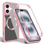 For iPhone 16 Plus CD Texture MagSafe Phone Case(Pink)