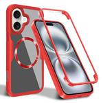 For iPhone 16 Plus CD Texture MagSafe Phone Case(Red)