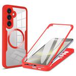 For Samsung Galaxy S24 FE 5G CD Texture MagSafe Phone Case(Red)