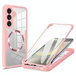 For Samsung Galaxy S25 / S24 5G CD Texture MagSafe Phone Case(Pink)